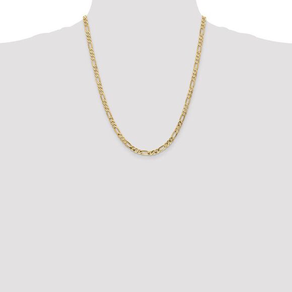 4.75mm, 14k Yellow Gold, Flat Figaro Chain Necklace, 22 Inch - Picture 2 of 8